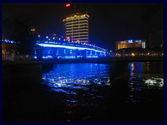 Illuminated bridge above Pearl River near Shamian Island by night